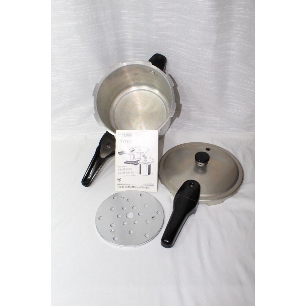 VTG Presto Aluminum Pressure Cooker 0126410 with Trivet Manual Stovetop